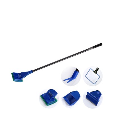 5 in 1 Aquarium Cleaning Tools Aquarium Tank Clean Set Fish Net Gravel Rake Algae Scraper Fork Sponge Brush Glass Cleaner