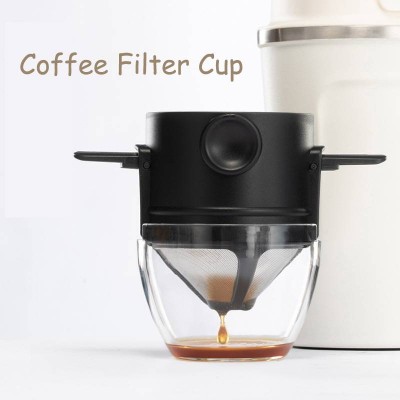 Coffee Filter Cup Portable 304 Stainless Steel Drip Coffee Tea Holder Funnel Baskets Reusable Stand Coffee Dripper Filter Cup